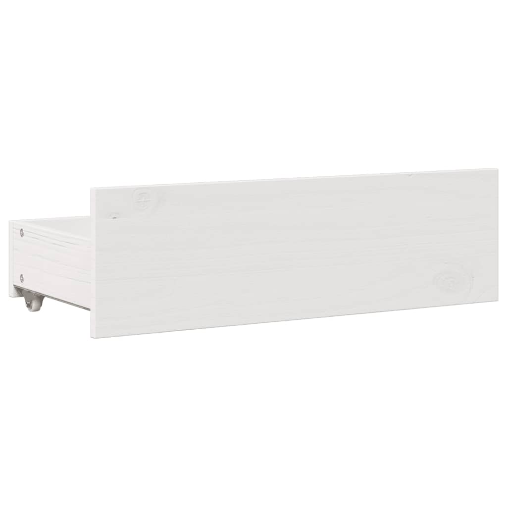Bedframe zonder matras met lades grenenhout wit 140x200 cm