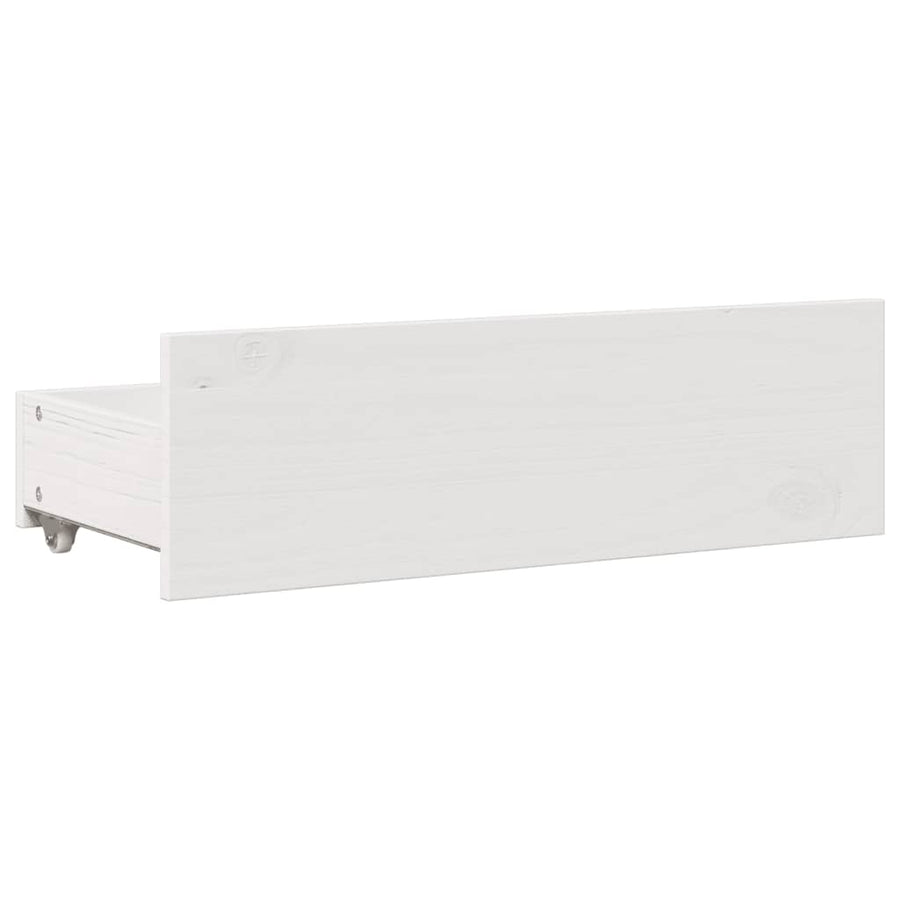 Bedframe zonder matras met lades grenenhout wit 140x200 cm