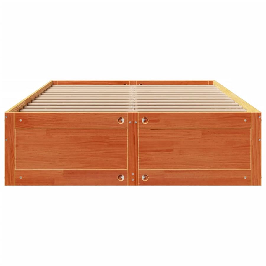 Bedframe zonder matras met lades grenenhout wasbruin 140x200 cm