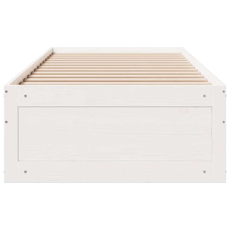 Bedframe zonder matras met lades grenenhout wit 90x200 cm