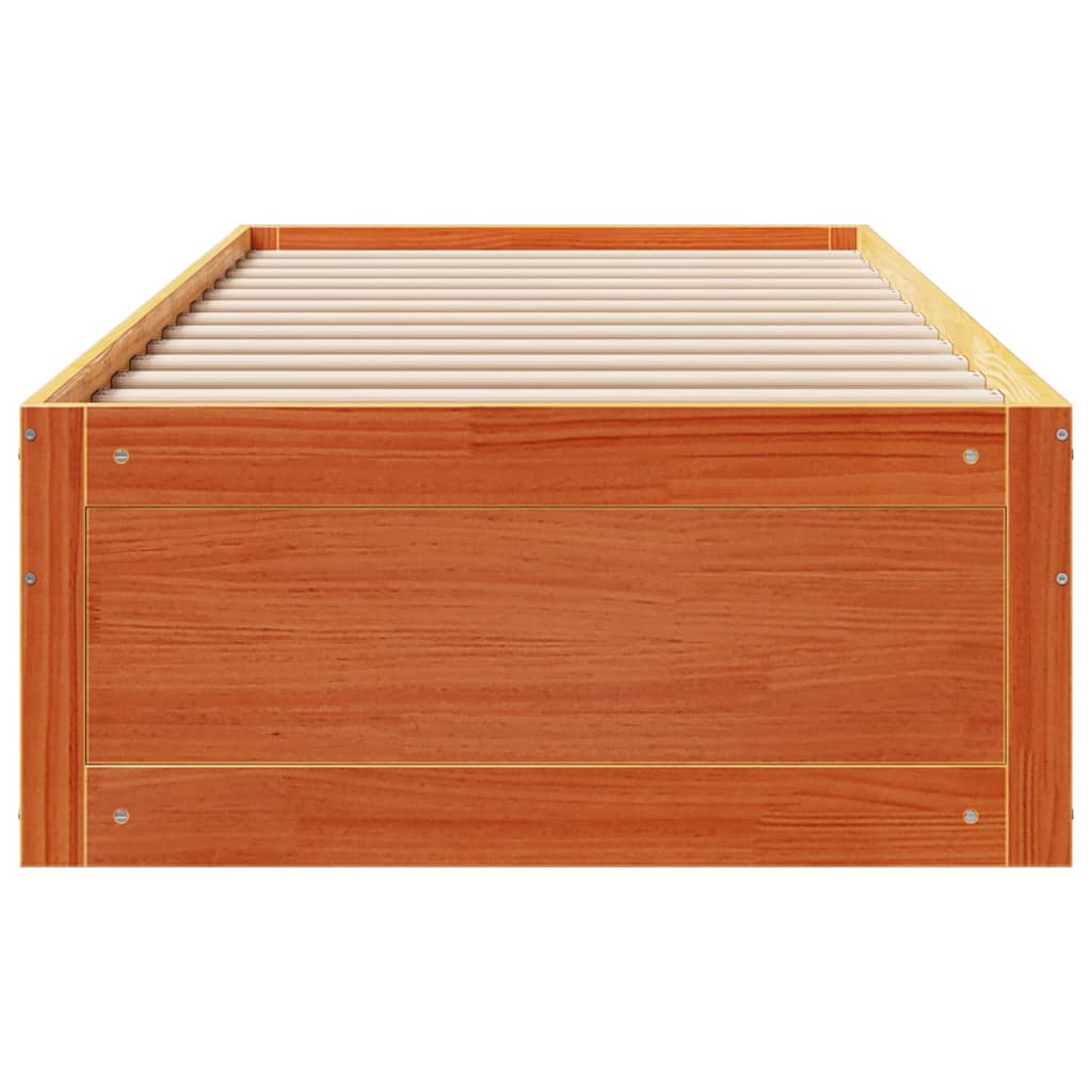 Bedframe zonder matras met lades grenenhout wasbruin 90x200 cm