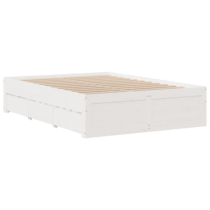Bedframe zonder matras met lades grenenhout wit 140x190 cm