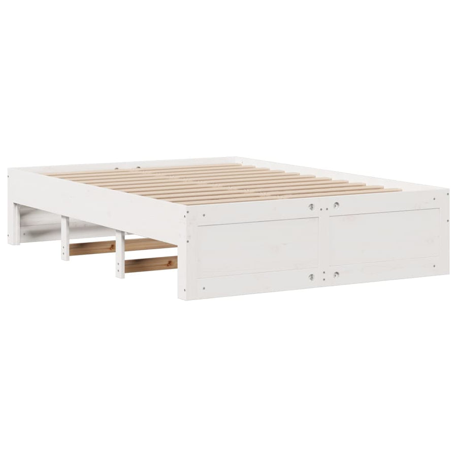 Bedframe zonder matras met lades grenenhout wit 140x190 cm