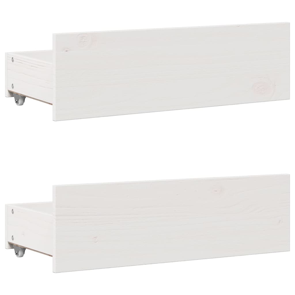 Bedframe zonder matras met lades grenenhout wit 140x190 cm