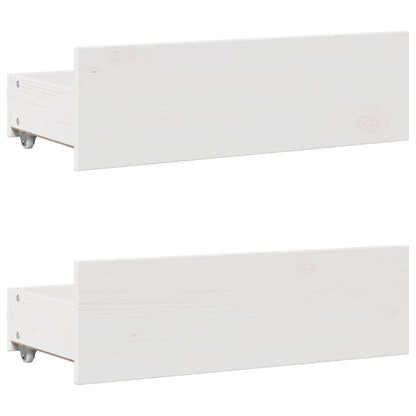 Bedframe zonder matras met lades grenenhout wit 140x190 cm