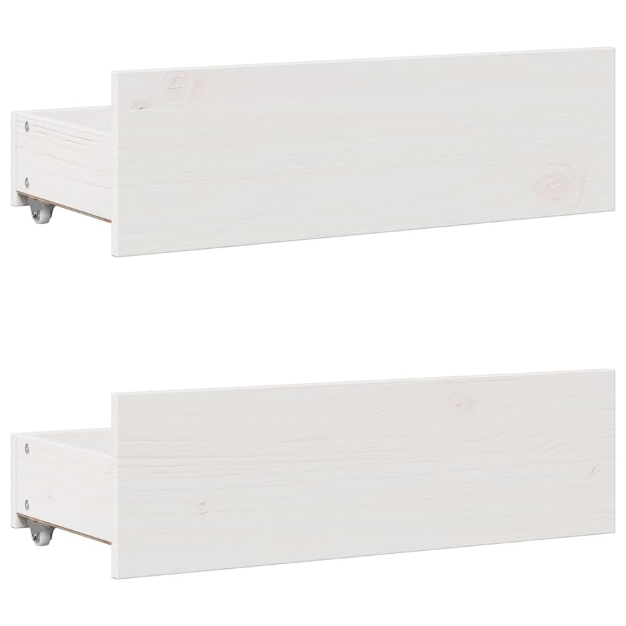 Bedframe zonder matras met lades grenenhout wit 140x190 cm