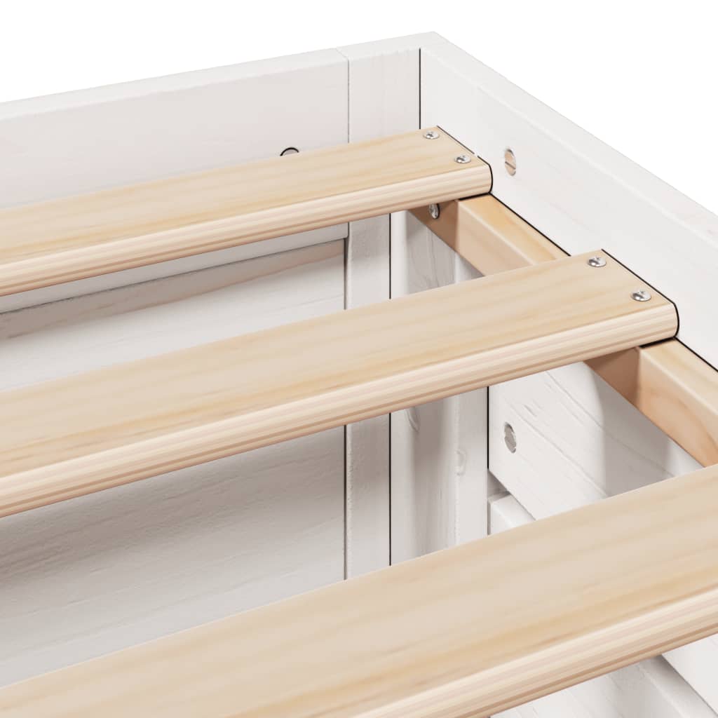 Bedframe zonder matras met lades grenenhout wit 140x190 cm