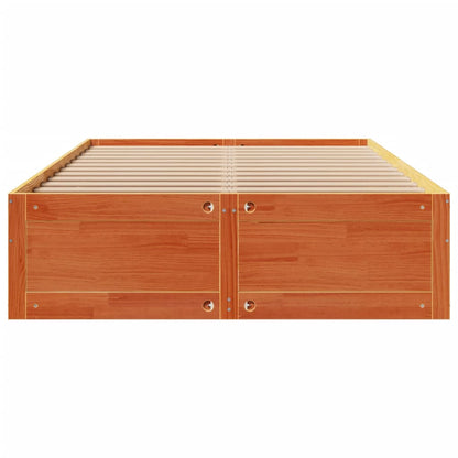 Bedframe zonder matras met lades grenenhout wasbruin 140x190 cm