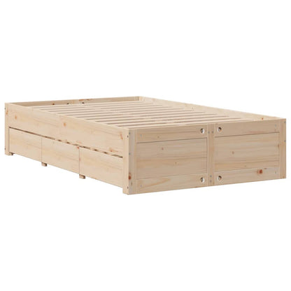 Bedframe zonder matras met lades massief grenenhout 135x190 cm