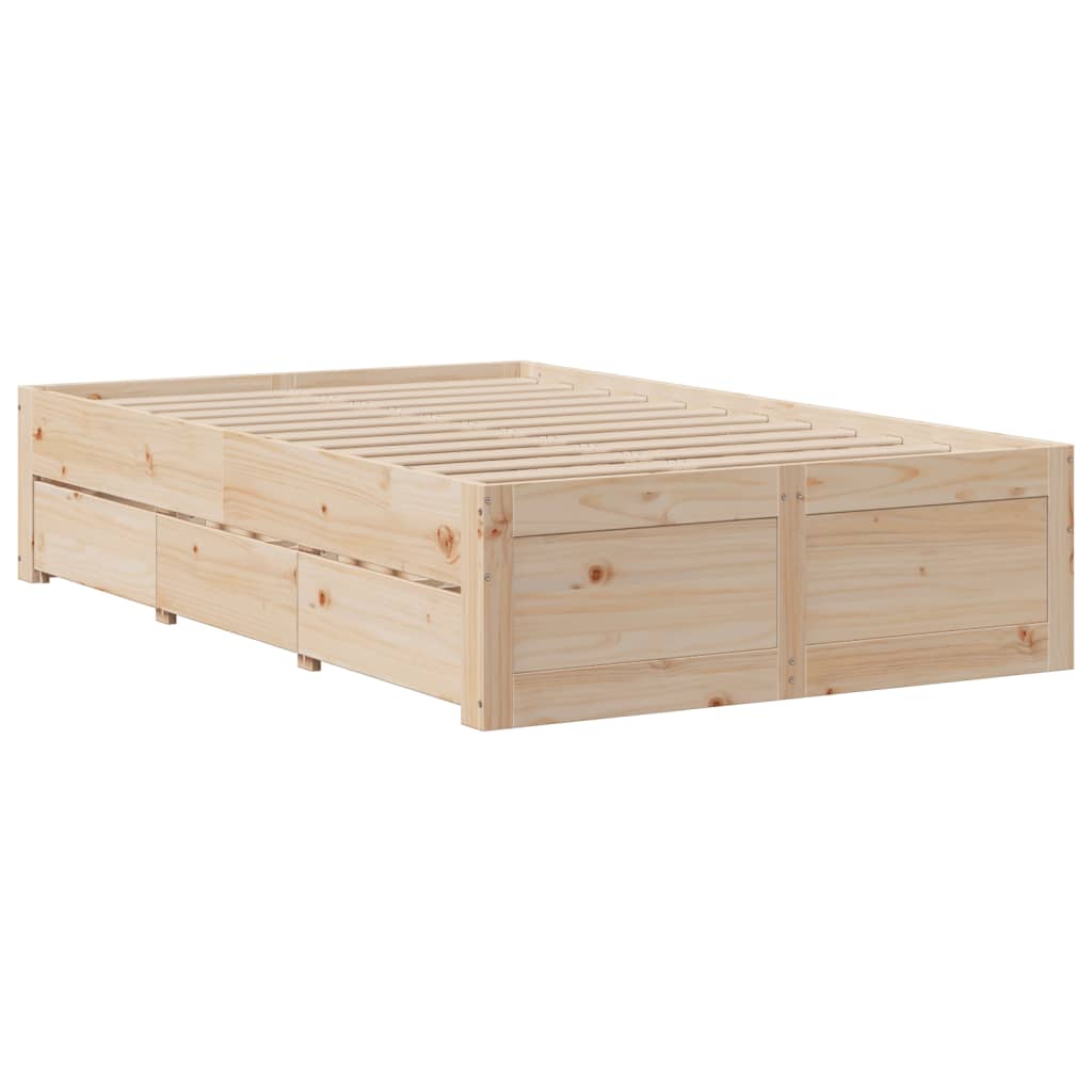 Bedframe zonder matras met lades massief grenenhout 135x190 cm