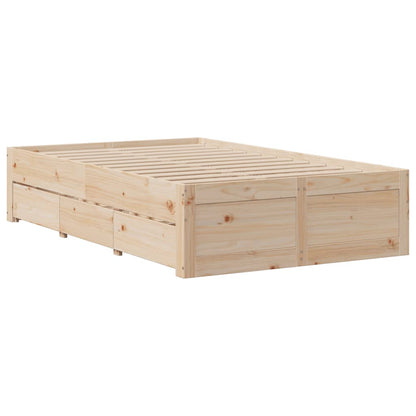 Bedframe zonder matras met lades massief grenenhout 135x190 cm