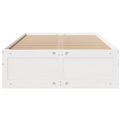 Bedframe zonder matras met lades grenenhout wit 135x190 cm