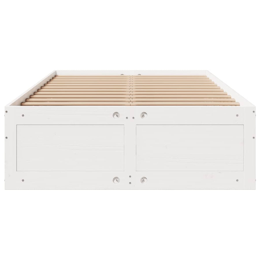 Bedframe zonder matras met lades grenenhout wit 135x190 cm