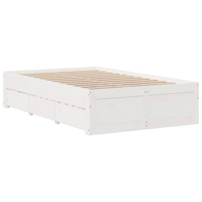 Bedframe zonder matras met lades grenenhout wit 135x190 cm