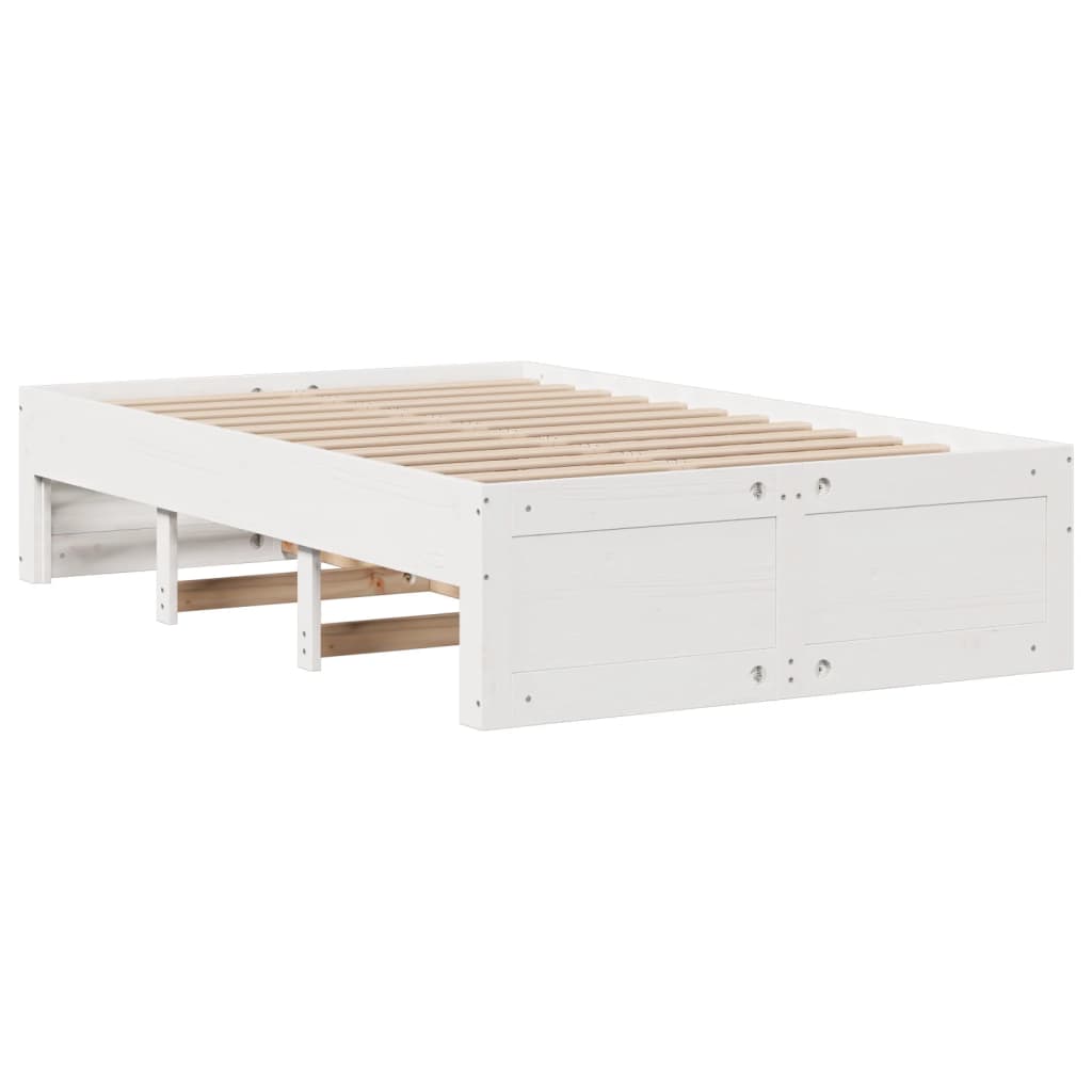 Bedframe zonder matras met lades grenenhout wit 135x190 cm
