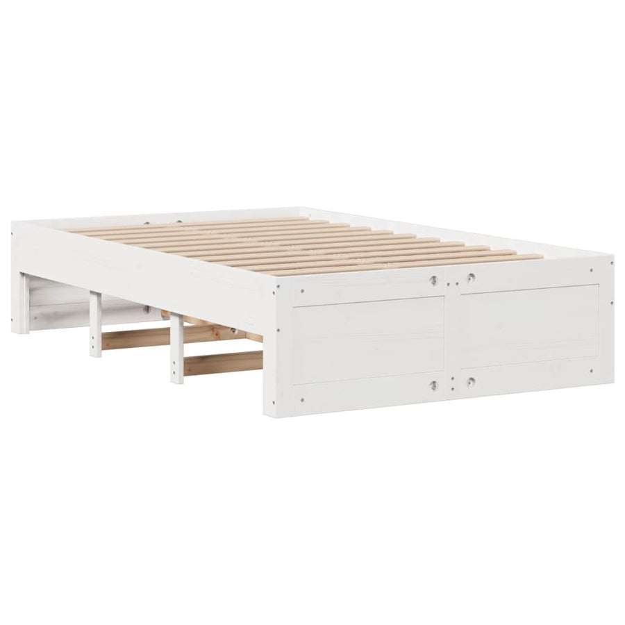 Bedframe zonder matras met lades grenenhout wit 135x190 cm