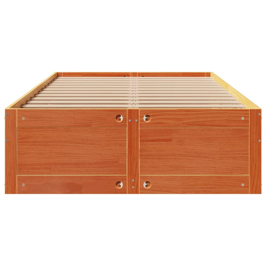 Bedframe zonder matras met lades grenenhout wasbruin 135x190 cm