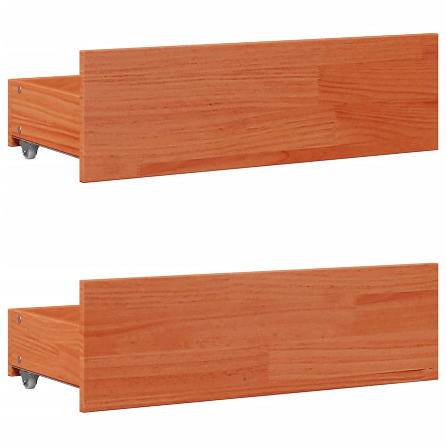 Bedframe zonder matras met lades grenenhout wasbruin 135x190 cm