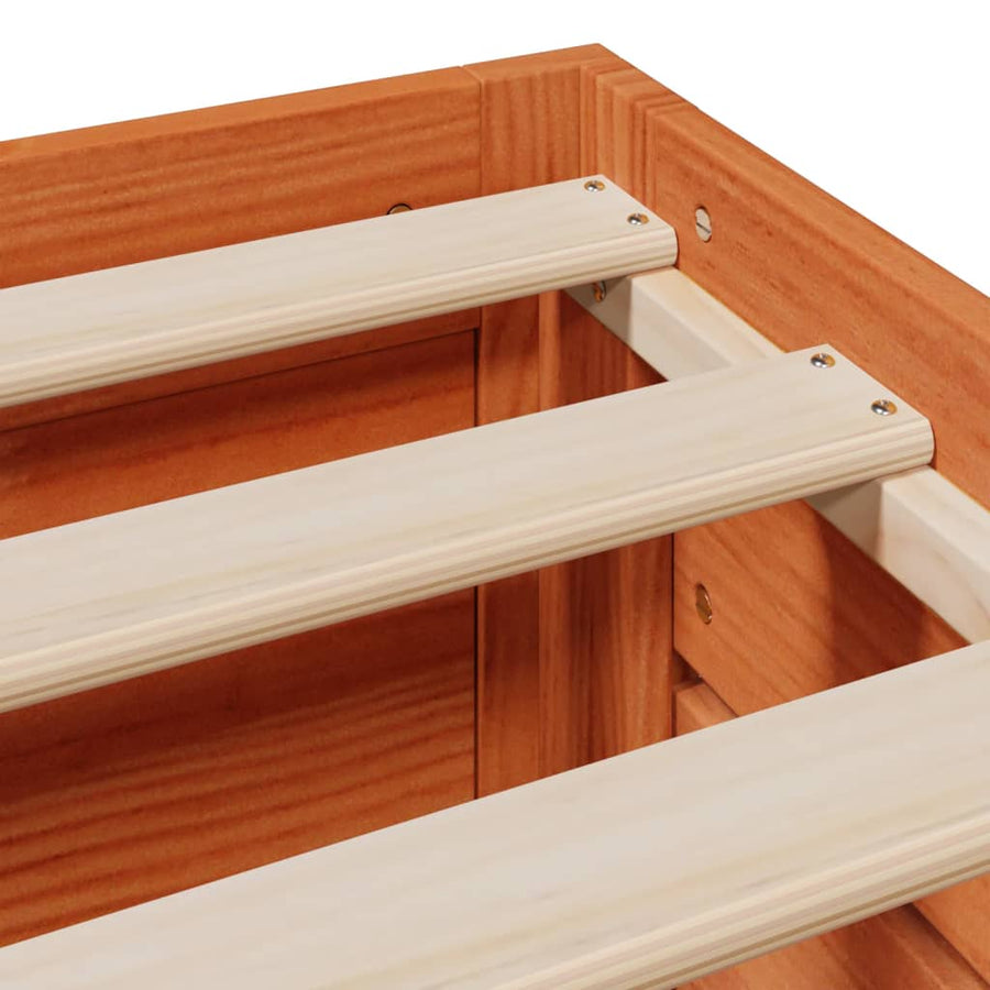 Bedframe zonder matras met lades grenenhout wasbruin 135x190 cm