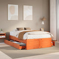 Bedframe zonder matras met lades grenenhout wasbruin 135x190 cm