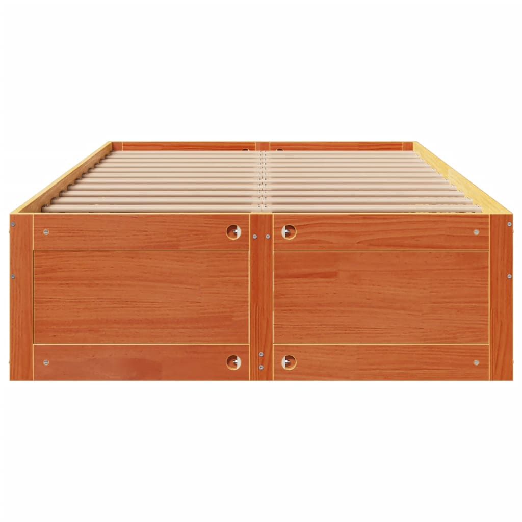 Bedframe zonder matras met lades grenenhout wasbruin 120x190 cm