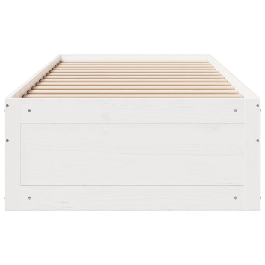 Bedframe zonder matras met lades grenenhout wit 90x190 cm