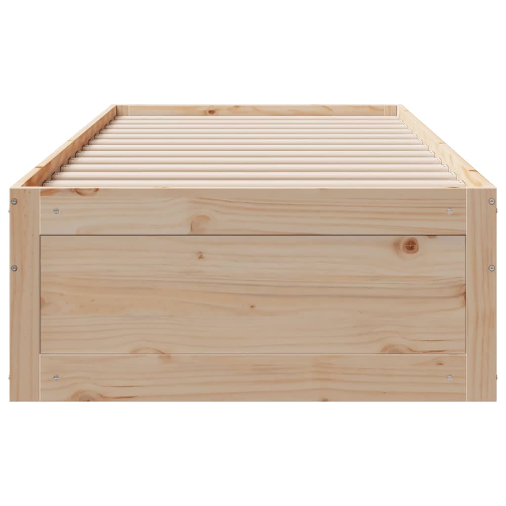 Bedframe zonder matras met lades massief grenenhout 75x190 cm