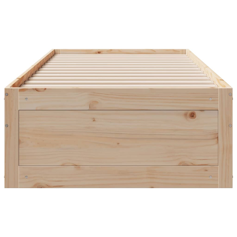 Bedframe zonder matras met lades massief grenenhout 75x190 cm