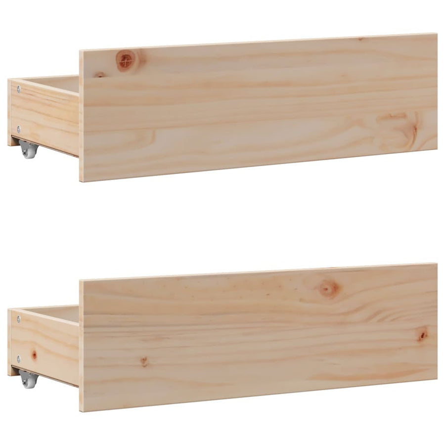 Bedframe zonder matras met lades massief grenenhout 75x190 cm