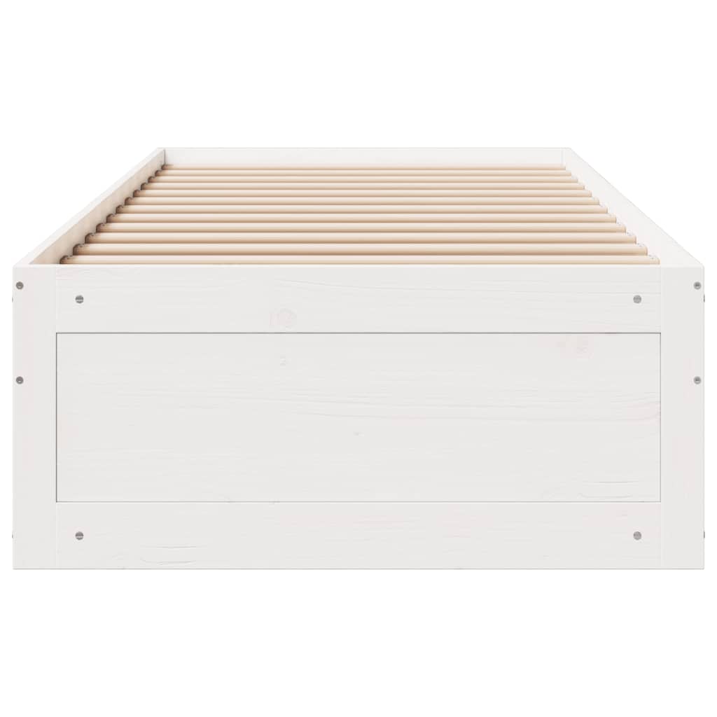 Bedframe zonder matras met lades grenenhout wit 75x190 cm
