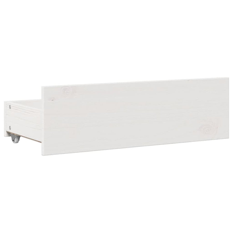 Bedframe zonder matras met lades grenenhout wit 75x190 cm