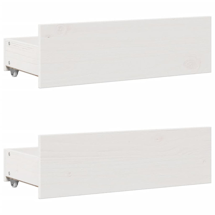 Bedframe zonder matras met lades grenenhout wit 75x190 cm