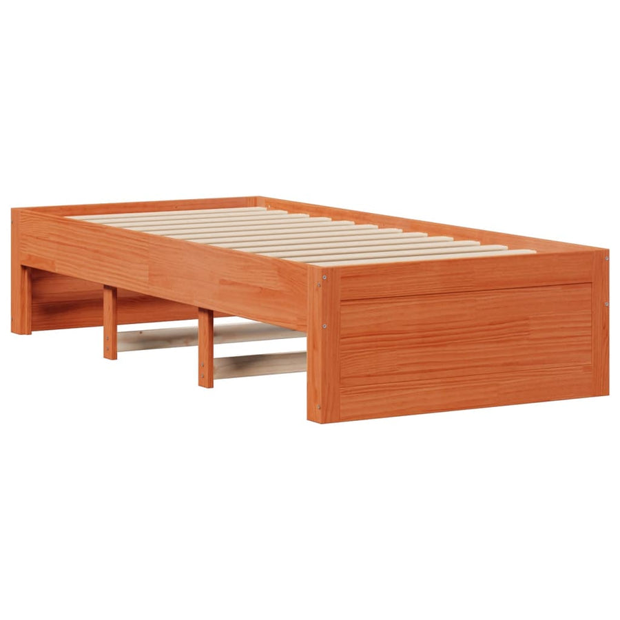 Bedframe zonder matras met lades grenenhout wasbruin 75x190 cm