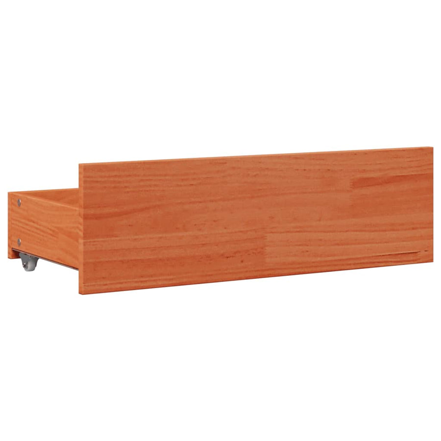 Bedframe zonder matras met lades grenenhout wasbruin 75x190 cm