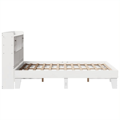 Bedframe zonder matras massief grenenhout wit 160x200 cm