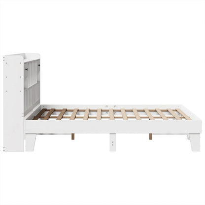 Bedframe zonder matras massief grenenhout wit 150x200 cm