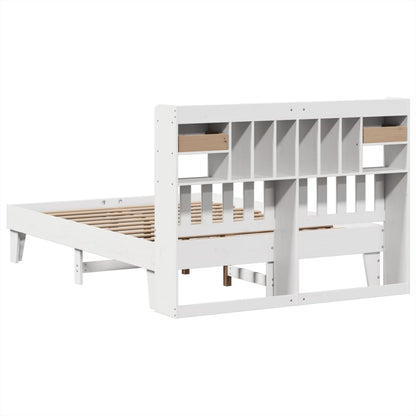 Bedframe zonder matras massief grenenhout wit 150x200 cm