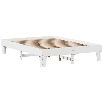 Bedframe zonder matras massief grenenhout wit 140x200 cm