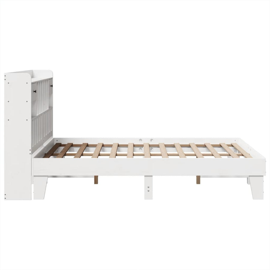Bedframe zonder matras massief grenenhout wit 140x200 cm