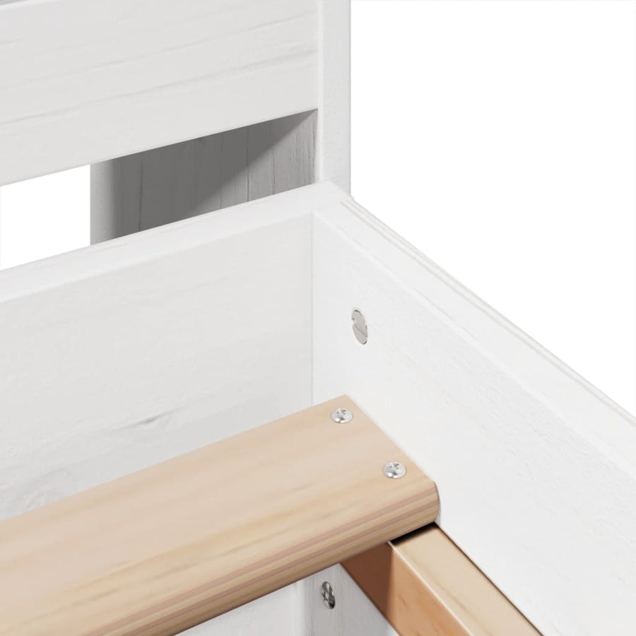 Bedframe zonder matras massief grenenhout wit 140x200 cm
