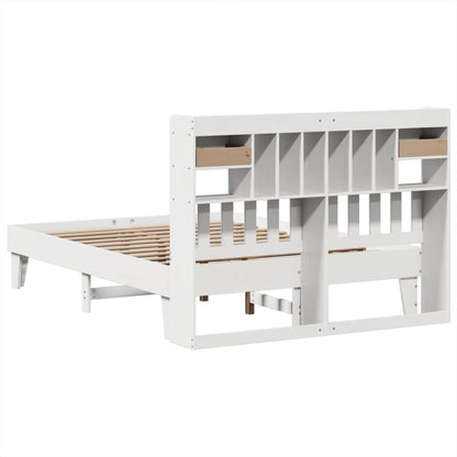 Bedframe zonder matras massief grenenhout wit 140x190 cm