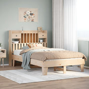 Bed frame without mattress solid pine wood 135x190 cm