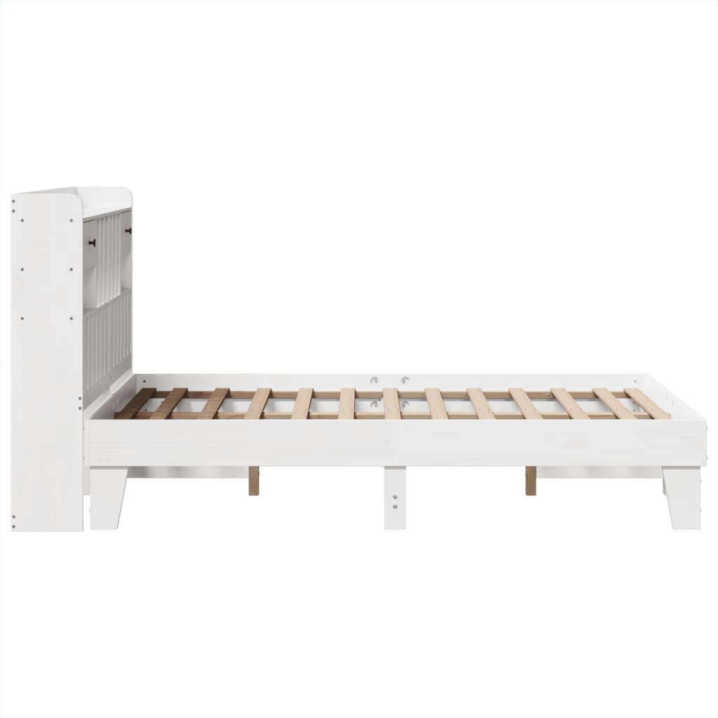 Bedframe zonder matras massief grenenhout wit 135x190 cm