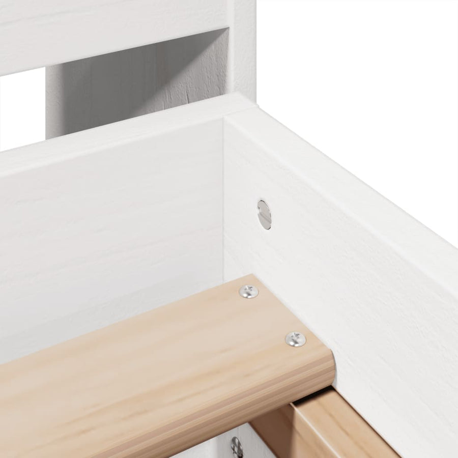 Bedframe zonder matras massief grenenhout wit 135x190 cm
