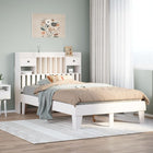 Bed frame without mattress solid pine wood white 135x190 cm