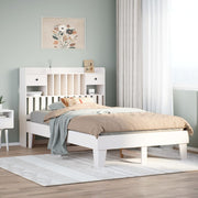 Bedframe massief grenenhout wit 135x190 cm