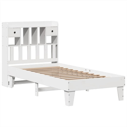 Bedframe zonder matras massief grenenhout wit 90x190 cm