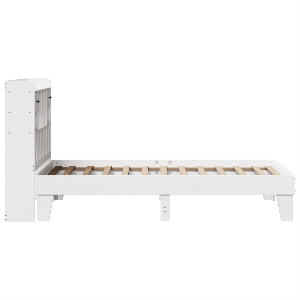 Bedframe zonder matras massief grenenhout wit 90x190 cm