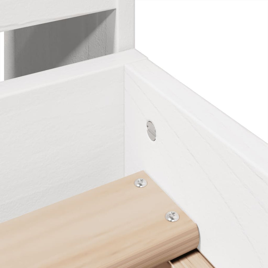 Bedframe zonder matras massief grenenhout wit 90x190 cm