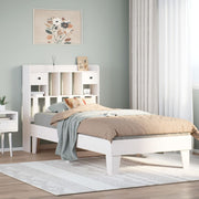 Bedframe massief grenenhout wit 90x190 cm